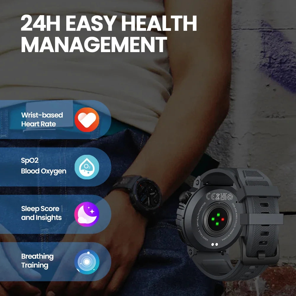 Nouvelle montre connectée Zeblaze Ares 3 Plus avec écran AMOLED HD de 1,43'', appels vocaux et suivi interactif 3D de la santé et de la forme physique