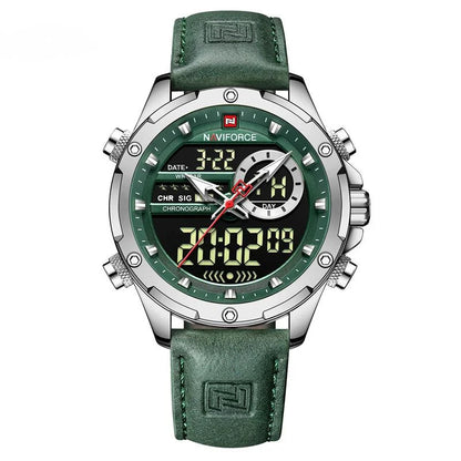 Montre NAVIFORCE pour Hommes Double Affichage Marque de Luxe Sport Décontracté Chronographe Réveil Étanche Bracelet en Cuir montre homme Reloj