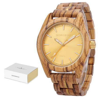 Montre à Quartz de Luxe en Bois BOBO BIRD pour Hommes, Design Original, Montre-Bracelet en Bois Faite à la Main, Écologique, Cadeau Unique pour Hommes 2025 Nouveau