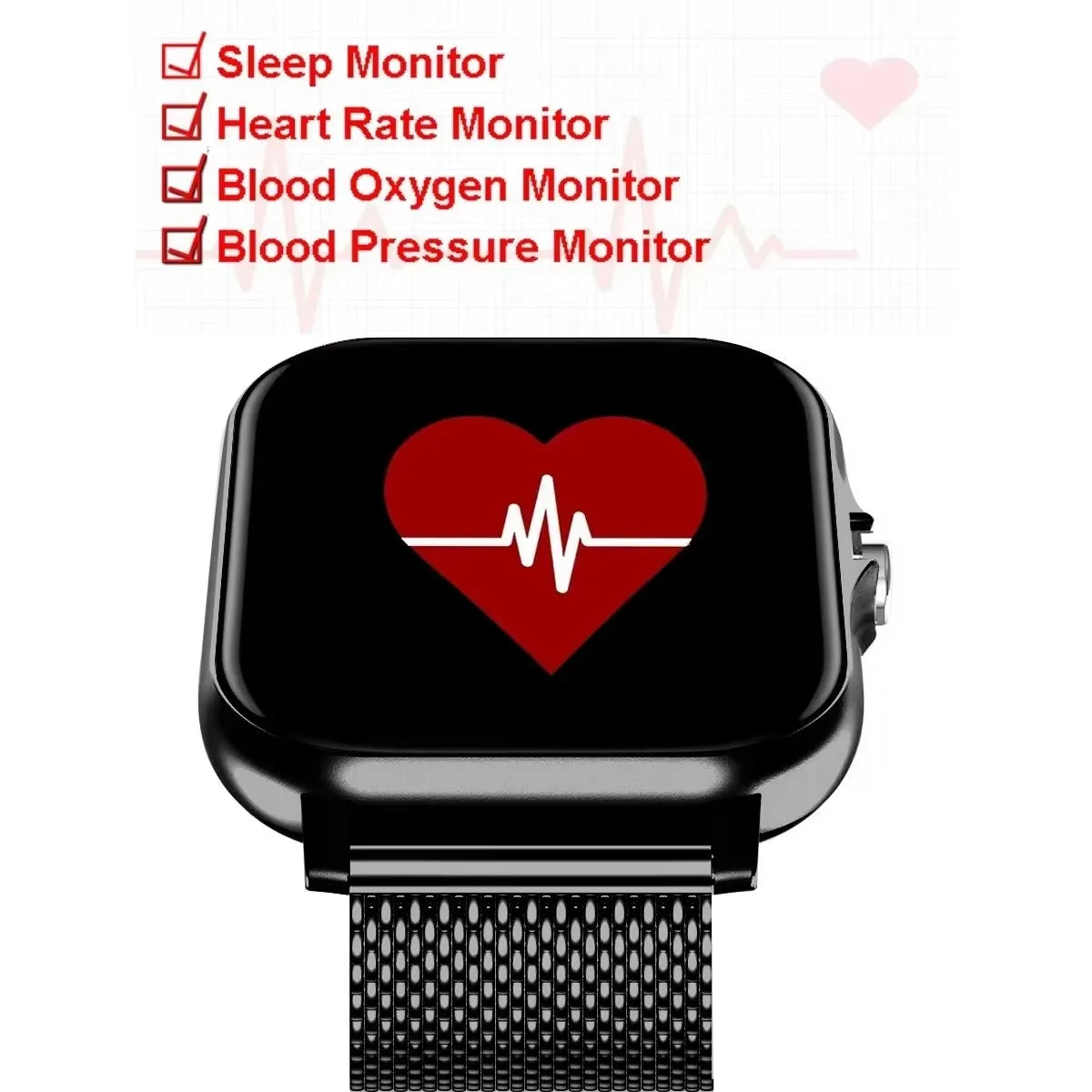 Montre connectée étanche 1,83'' avec réponse aux messages, appels, surveillance du sommeil, podomètre sportif, alertes d'informations pour iPhone Android