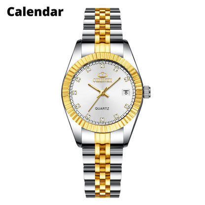 ChronoState Golden Aura Rhinestone Quartz Watch for Women