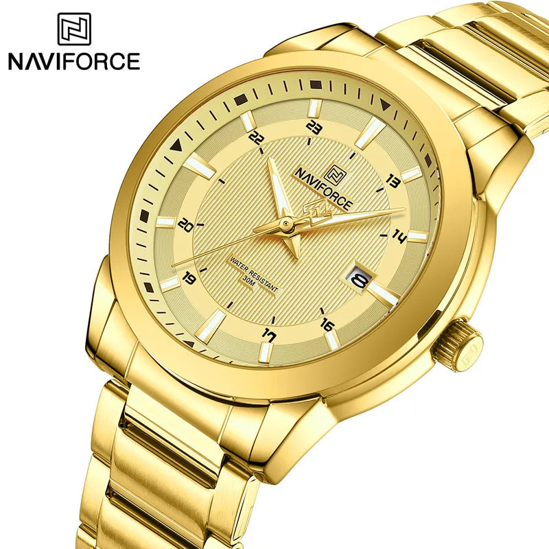 NAVIFORCE NF8029 Watches Stainless Steel Strap Casual Male Quartz Sports