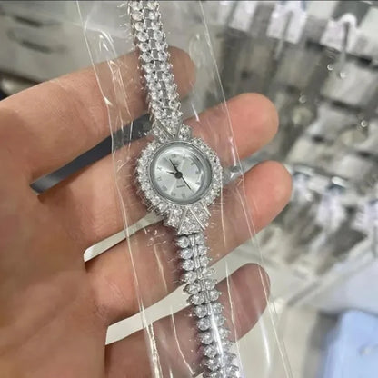 Luxury Full Rhinestone Watch for Women Girls Gifts Sparkling Quartz Timepiece with Stainless Steel Strap Wristwatch for Lover
