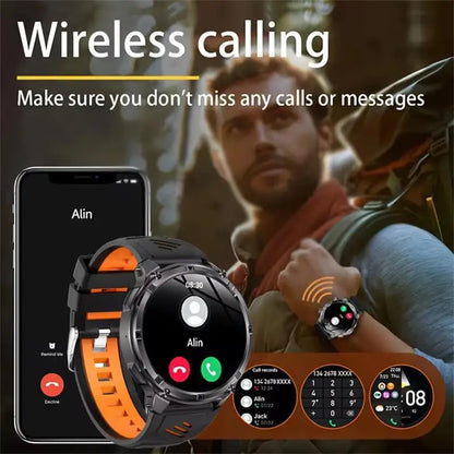 2026 Nouvelle montre connectée ultra-durable de 1100 mAh pour hommes, militaire, extérieure, GPS, boussole, étanche 10 ATM, appel Bluetooth HD, montre connectée de sport