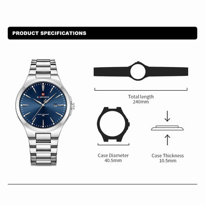 NAVIFORCE – Montres homme tendance au design original, en acier inoxydable, avec calendrier simple, étanches, Relogio Masculino