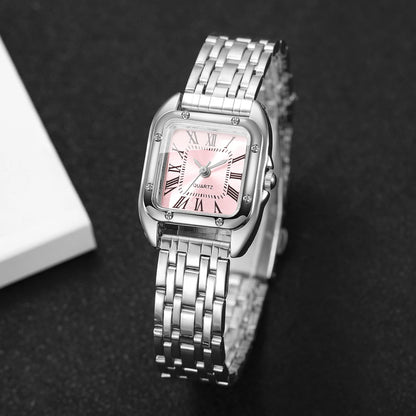 Luxury Square Women Quartz Watch Fashion Roma Dial Ladies Wristwatch Reloj Mujer Girls Clock Gift (Without Box)