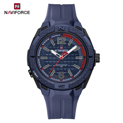 NAVIFORCE 7126 Montre à Quartz Tendance pour Homme, Décontractée, Simple, Étanche, Bracelet en Silicone, Montre de Sport Lumineuse pour Homme, reloj hombre
