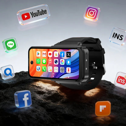 Montre intelligente 4G Android 12.0, téléphone montre intelligente batterie 2000 mAh, double caméra HD 800 W, GPS, Wi-Fi, NFC, appels vidéo, emplacement carte SIM