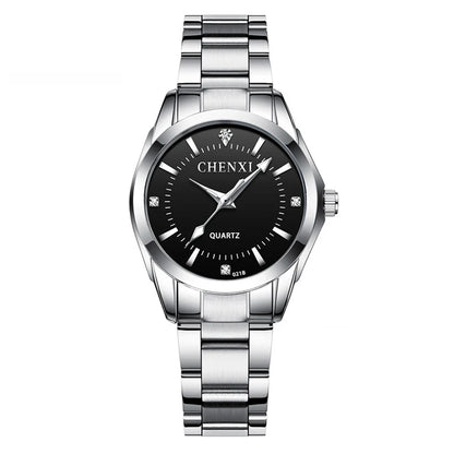 CHENXI 021B Women's Watch Simple Design Luxury Stainless Steel Women Quartz Wristwatch Rhinestone Dial Watches Gift for Ladies