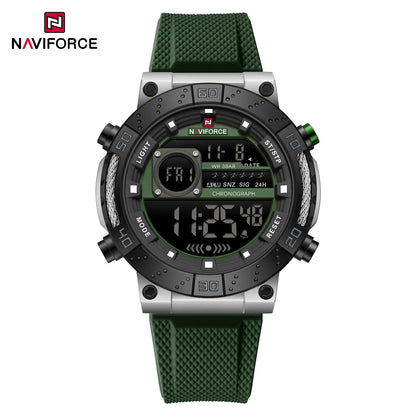 NAVIFORCE – Montres militaires pour hommes, à quartz numérique, en silicone, chronographe, étanche, avec affichage de la date