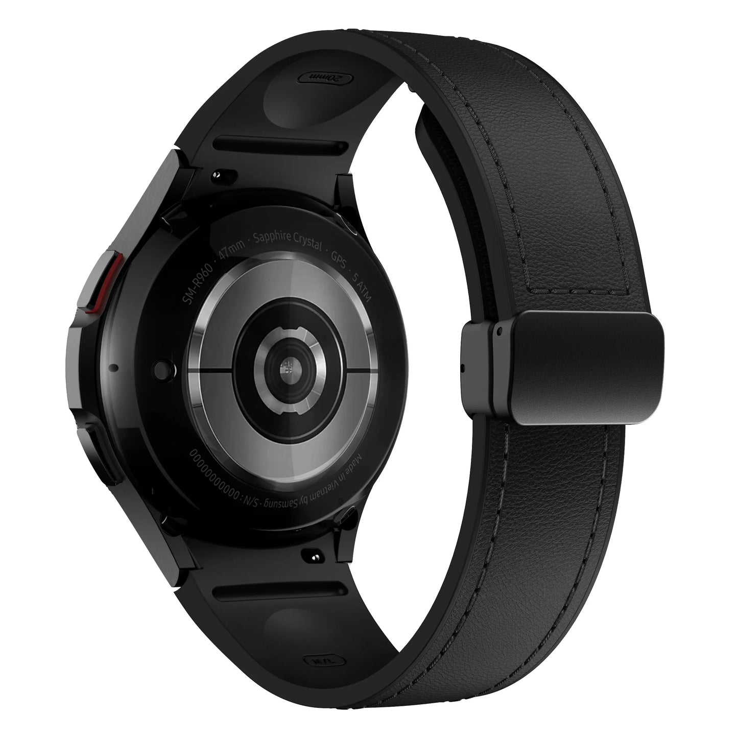 Genuine Leather+silicone Strap for Samsung Galaxy Watch 6 5 7 44mm 40mm 20 Bracelet Galaxy Watch 6 4 Classic 47mm 46mm 43mm 42mm