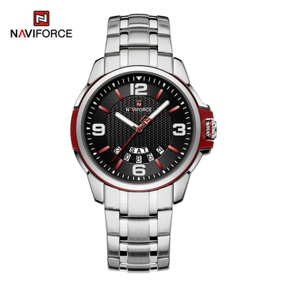 Montre-bracelet à quartz décontractée pour hommes, marque NAVIFORCE, en acier inoxydable, style affaires, étanche et lumineuse, Relogio
