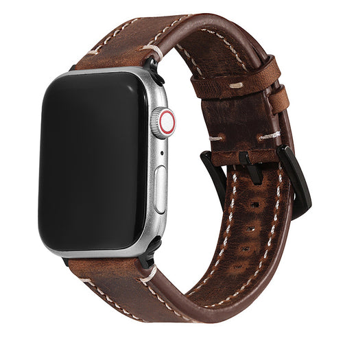 Bracelet de remplacement en cuir véritable pour Apple Watch