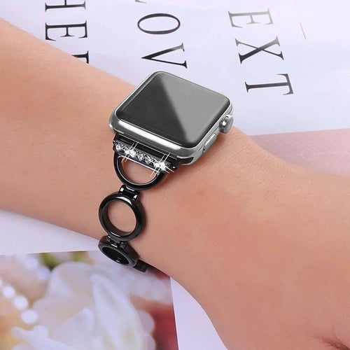 Bracelet de montre classique en acier inoxydable à boucle pour toutes les séries d'Apple Watch