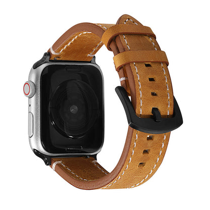 Bracelet de remplacement en cuir véritable pour Apple Watch