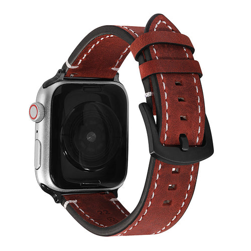 Bracelet de remplacement en cuir véritable pour Apple Watch