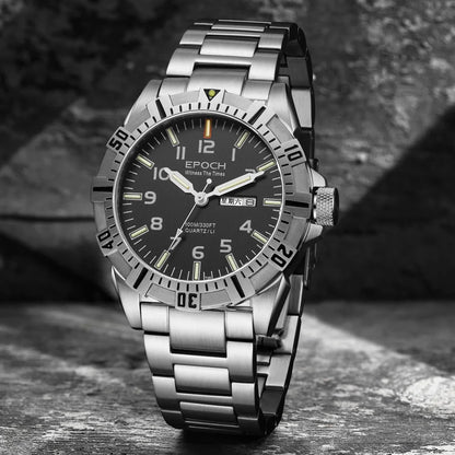 EPOCH AB6020G Montre Militaire Sport Montre-Bracelet à Quartz Tubes Luminescents