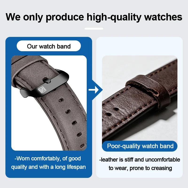 Montre-bracelet à quartz décontractée NAVIFORCE pour homme, style militaire, avec calendrier, étanche, en cuir, pour homme d'affaires, Relogio Masculino