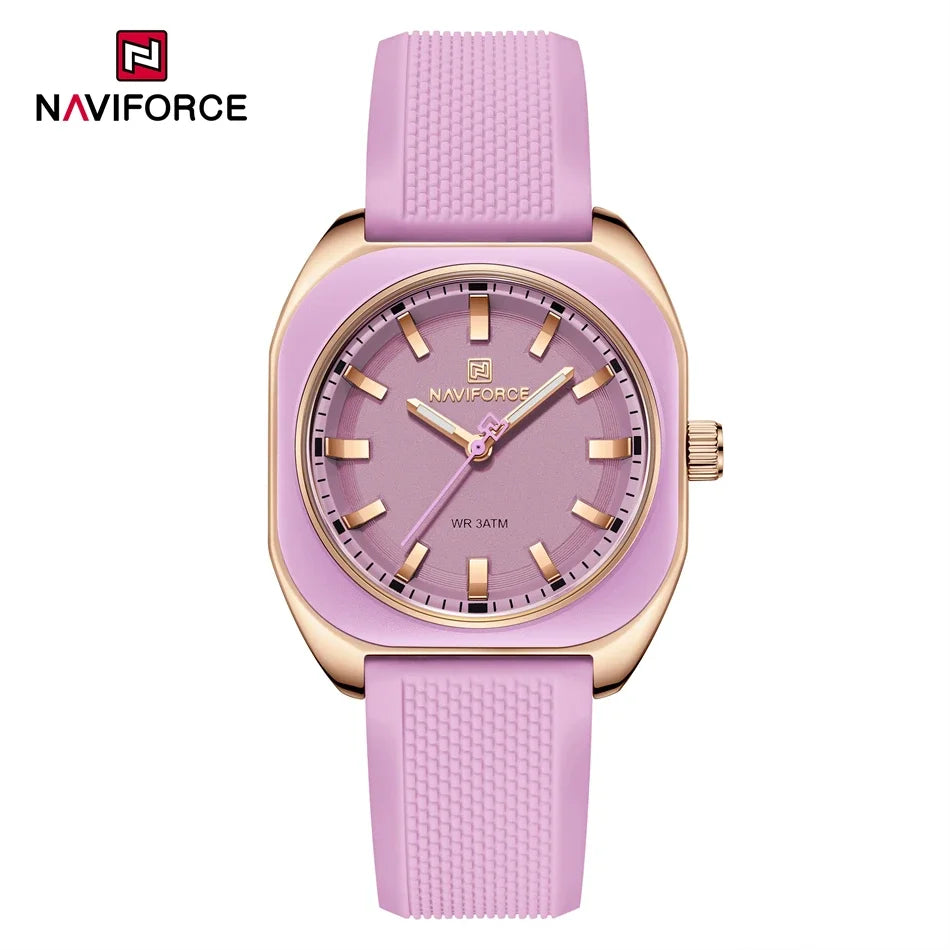 NAVIFORCE – Montre à quartz décontractée et élégante pour femme, bracelet en silicone, cadeau pour femme, montre-bracelet décontractée, Relogio Feminino