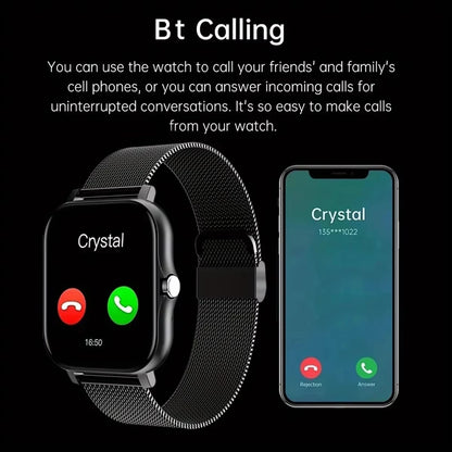 LAXASFIT 2025 Nouvelle Montre Connectée pour Hommes Femmes Cadeau Écran Tactile Complet Montre de Sport et de Fitness Appel Bluetooth Montre Intelligente Digitale