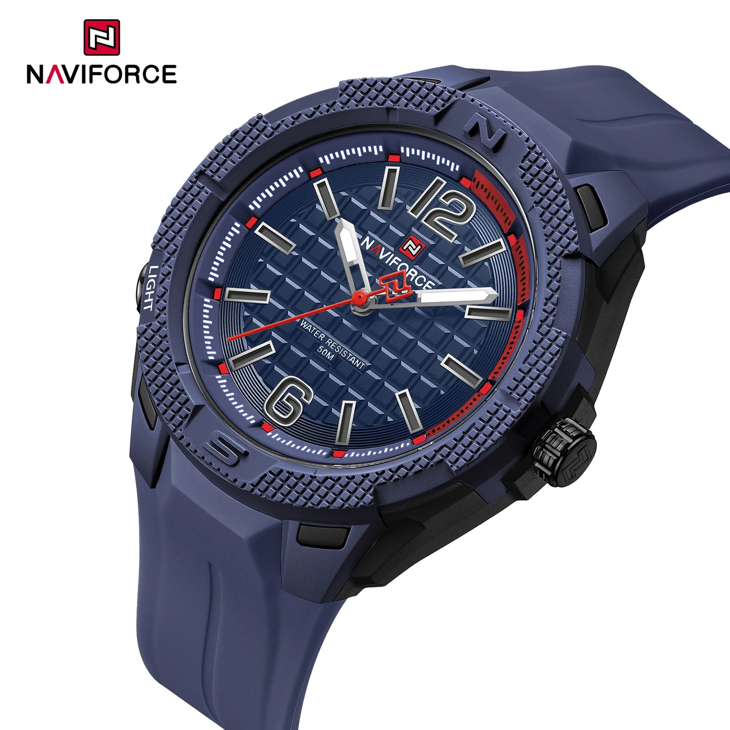 NAVIFORCE 7126 Montre à Quartz Tendance pour Homme, Décontractée, Simple, Étanche, Bracelet en Silicone, Montre de Sport Lumineuse pour Homme, reloj hombre
