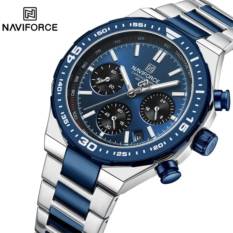 NAVIFORCE NF8049 Stainless Steel Big Face Chronograph