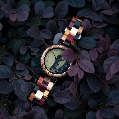 BOBO BIRD Montre Personnalisée Homme Femme Photo Impression Montre-Bracelet en Bois Anniversaire Saint-Valentin Montres Couple Relogio Masculino