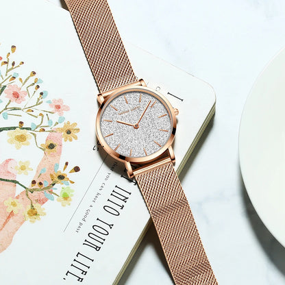Hannah Martin 36mm Rose Gold Mesh Strap Watch