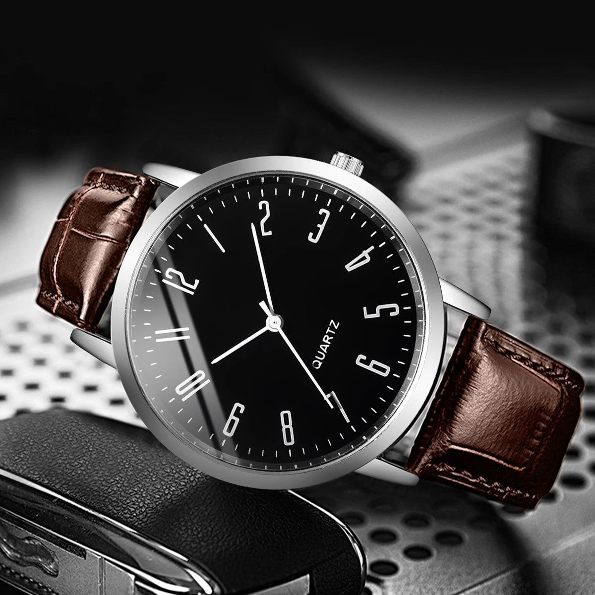 ChronoState Arabic Vintage Set – Collection 4 montres à quartz et bracelets | Coffret cadeau homme avec bracelet en cuir
