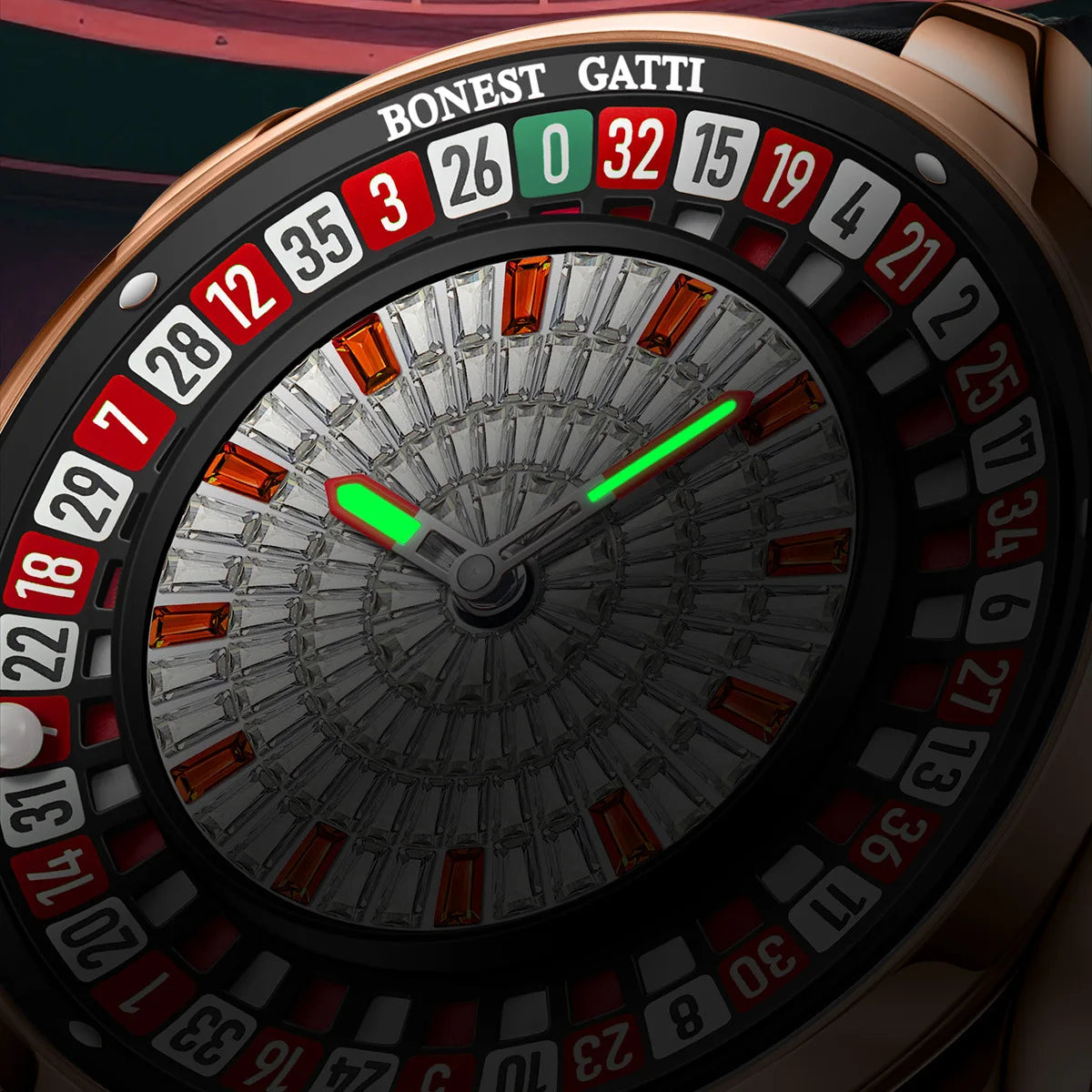 BONEST GATTI 8004 Men's Mechanical Watch European Button Wheel Disc Fun Game Diamond Dial Sapphire Glass Cover watch for men