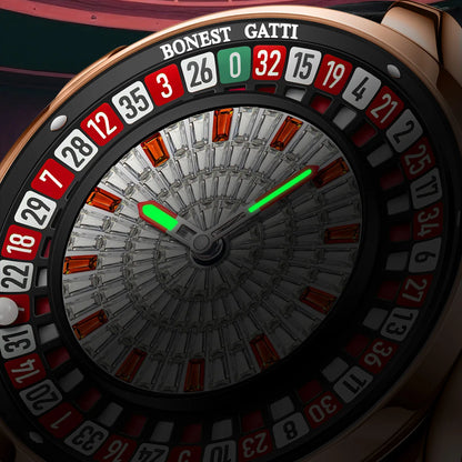 BONEST GATTI 8004 Men's Mechanical Watch European Button Wheel Disc Fun Game Diamond Dial Sapphire Glass Cover watch for men