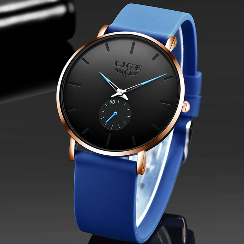 LIGE 2026 Nouvelle Montre Sport Tendance Homme, Marque de Luxe, Étanche, Simple, Ultra-Fine, Montre Homme à Quartz, Relogio Masculino