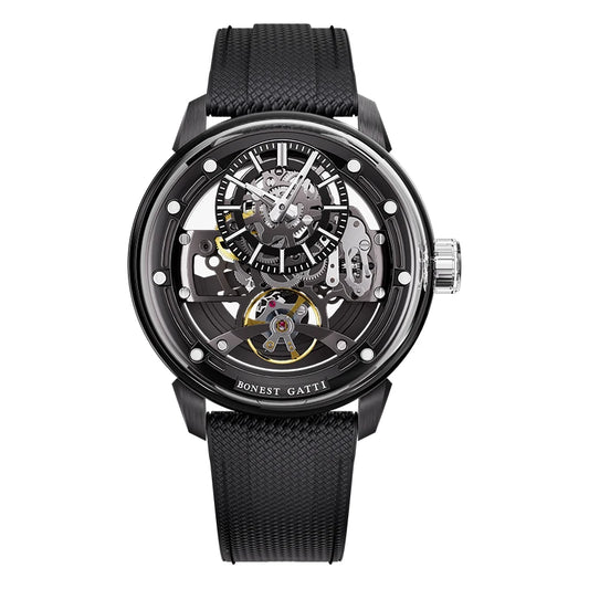 BONEST GATTI skeleton automatic watch with luminous open-work dial