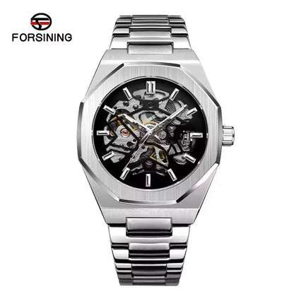 Forsining 344D Luxury Fashion Men's Mechanical Watch Skeleton Hollow Exquisite Dial Business Men's Automatic Watch reloj hombre