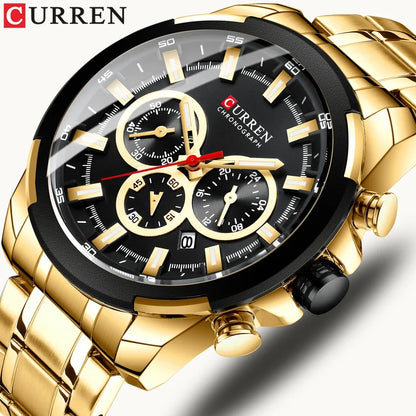 Montre à quartz CURREN pour hommes, marque de luxe, mode, affaires, montres en acier étanches pour hommes, montre-bracelet de sport, Relogio Masculino