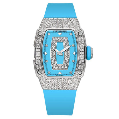 PAGANI DESIGN women's watch with diamond accents and rubber strap