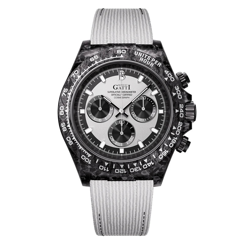 ChronoState BONEST GATTI BG9010 – Montre chronographe automatique 39MM | Boîtier en fibre de carbone et saphir