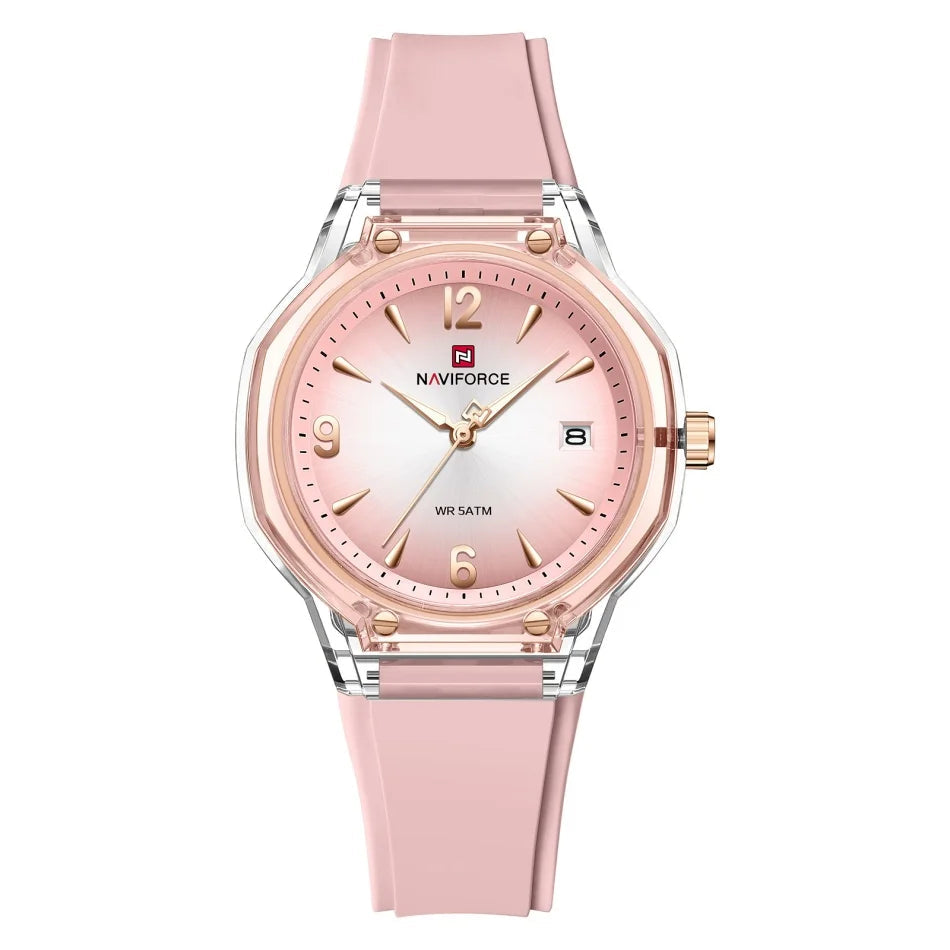 NAVIFORCE Montres de Luxe pour Femmes 2026 Montre-Bracelet à Quartz Tendance avec Calendrier Étanche Lumineuse