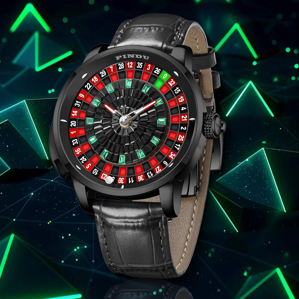 2025 PINDU Design NEW Button Rotating black shell Mechanical Watch Men NH35 Movement Stainless Steel TopLuxury Automatic Watch