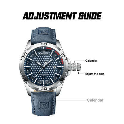NAVIFORCE – Montres à Quartz Tendance pour Hommes, Bracelets en Cuir, Sport, Étanche, Calendrier, Horloge Relogio Masculino