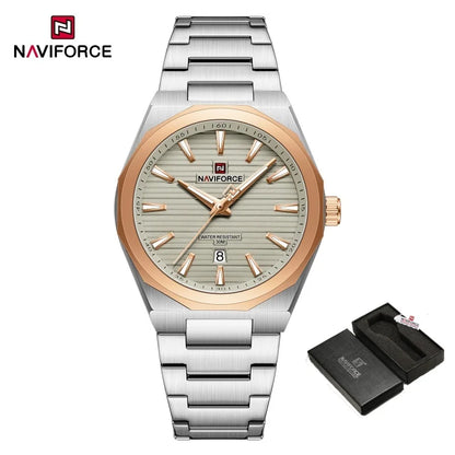 NAVIFORCE Montre-bracelet à quartz étanche Mode Point lumineux Homme Affichage de la date Montre de sport Montres pour homme Relogio Masculino
