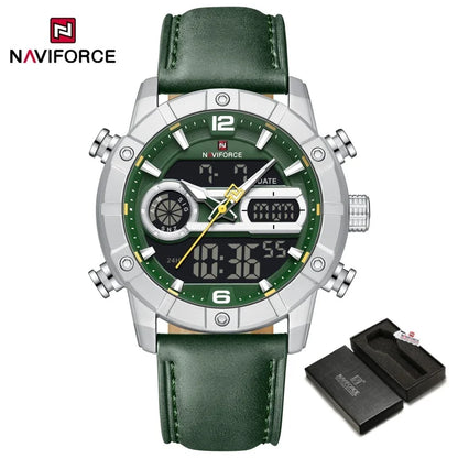 NAVIFORCE NF9263 Chronograph Genuine Leather Strap Watch