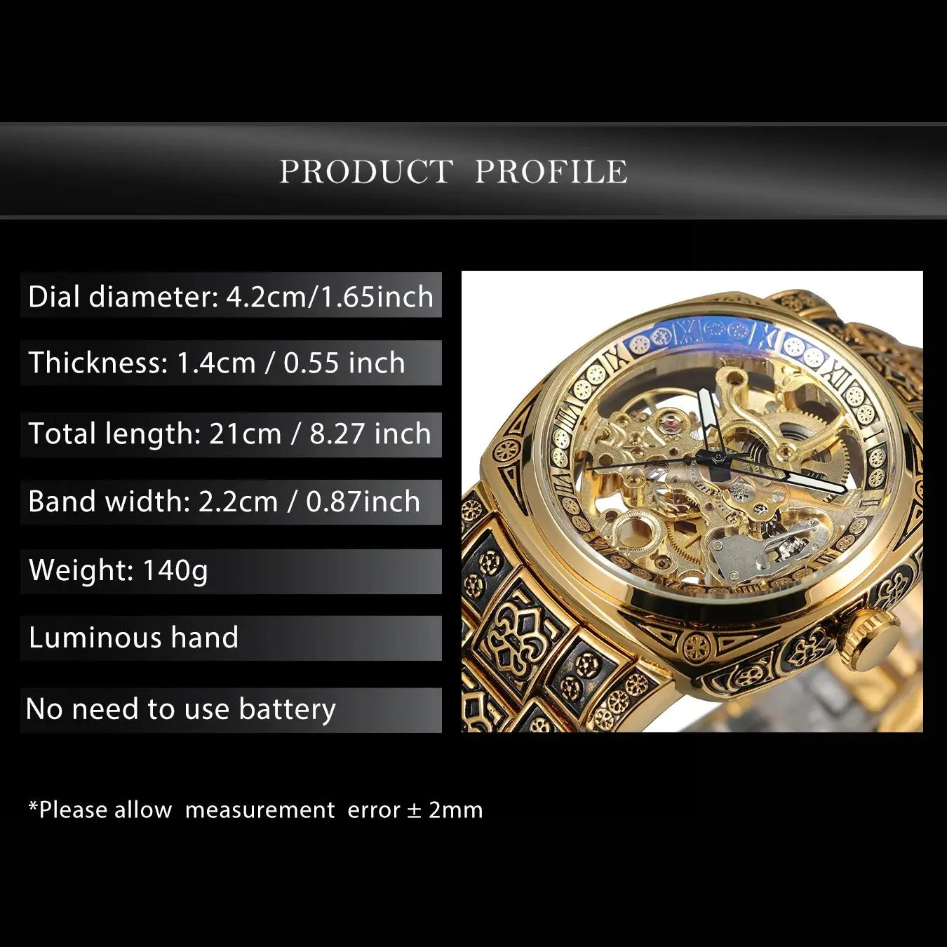 Forsining Gold Square Skeleton Automatic Mechanical Watches Engraved Design Luminous Hands Stainless Steel Strap Retro Men Watch