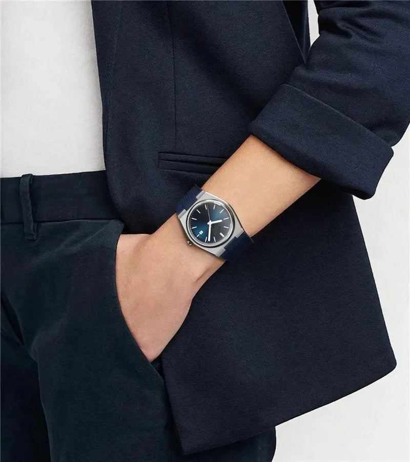Bracelet de montre de rechange en silicone convexe pour homme Tissot PRX Powermatic 40mm T137.407 T137.410, en caoutchouc à dégagement rapide de 12mm