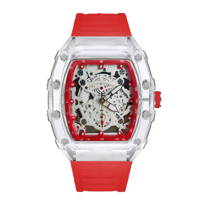 Hommes Montre Sport Tendance Personnalité Quartz Montre-Bracelet Transparent Étanche Horloge Masculine Mode Montres Cadeau
