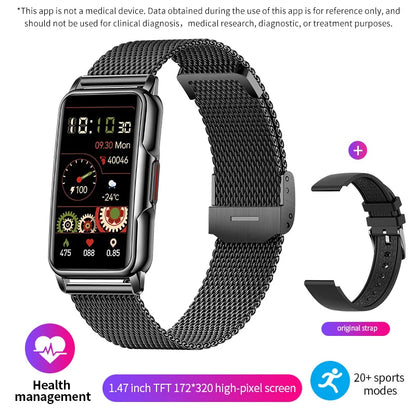 Montre intelligente LIGE pour hommes et femmes, bracelet intelligent de fitness, moniteur de fréquence cardiaque et de tension artérielle, étanche, appels Bluetooth