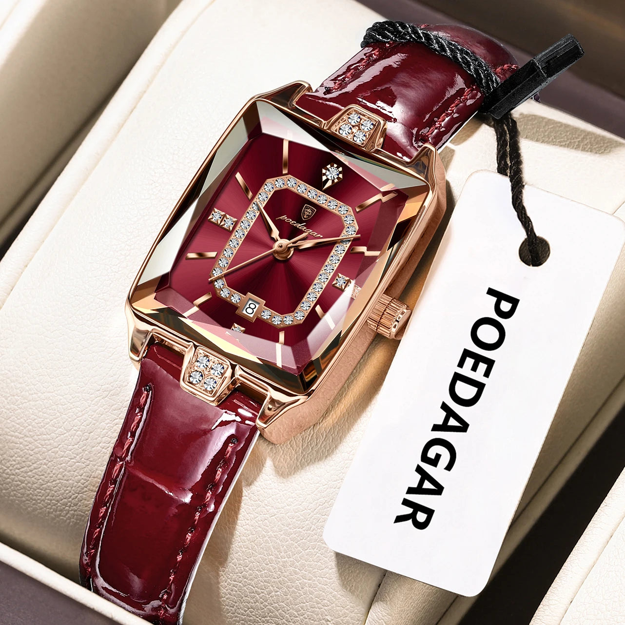 POEDAGAR Original Luxury Women Wristwatch Waterproof Leather Date Woman Watch Elegant High Quality Quartz Women's Watches Reloj