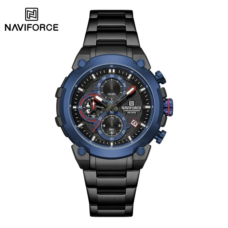 Montre Militaire Homme NAVIFORCE Luxe Étanche Quartz Chronographe Bracelet Montre Masculino Tendance Horloge