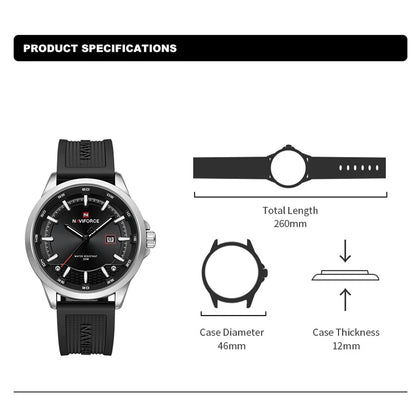 NAVIFORCE NF9248T Business Casual Silicone Strap Watch