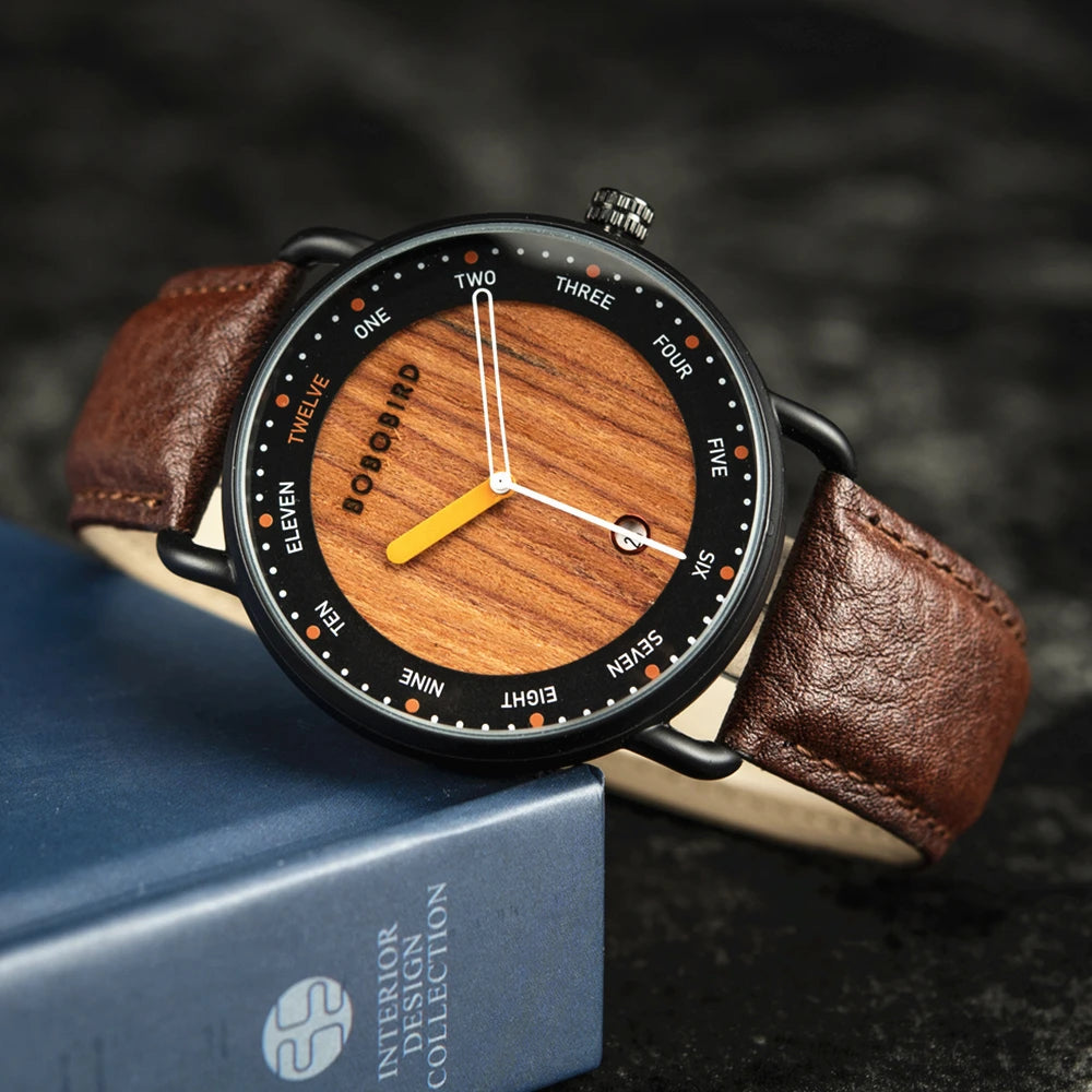 BOBO BIRD Wooden Date Display Watch 42mm Model